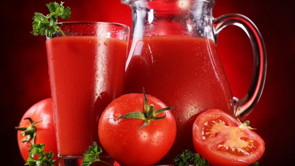 Untuk pankreatitis tanpa pemburukan, jus tomato yang baru diperah berguna