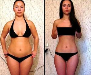 Gadis sebelum dan selepas mengikuti diet tembikai 5 hari